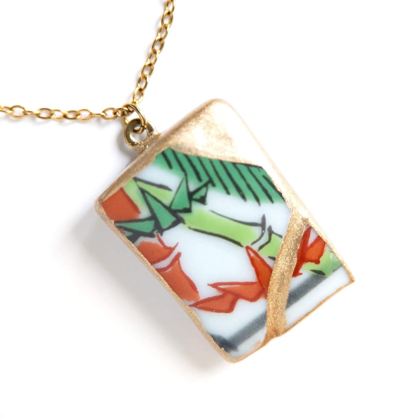 Ware Kintsugi Necklace - White Green