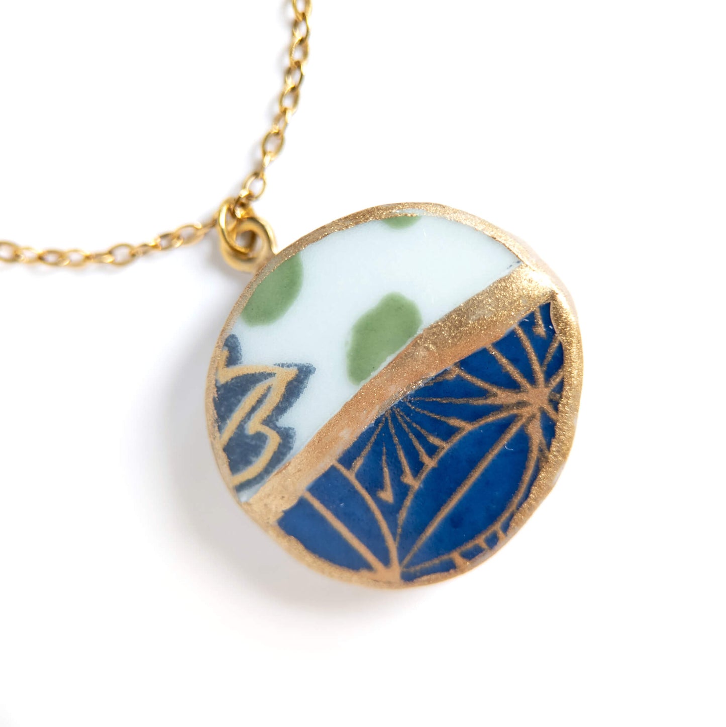 Yobitsugi Kintsugi Necklace - Blue White