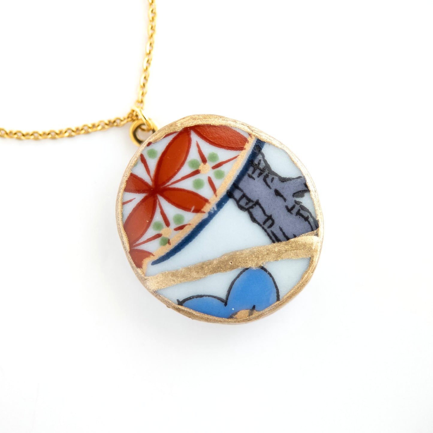 Ware Kintsugi Necklace - White Red