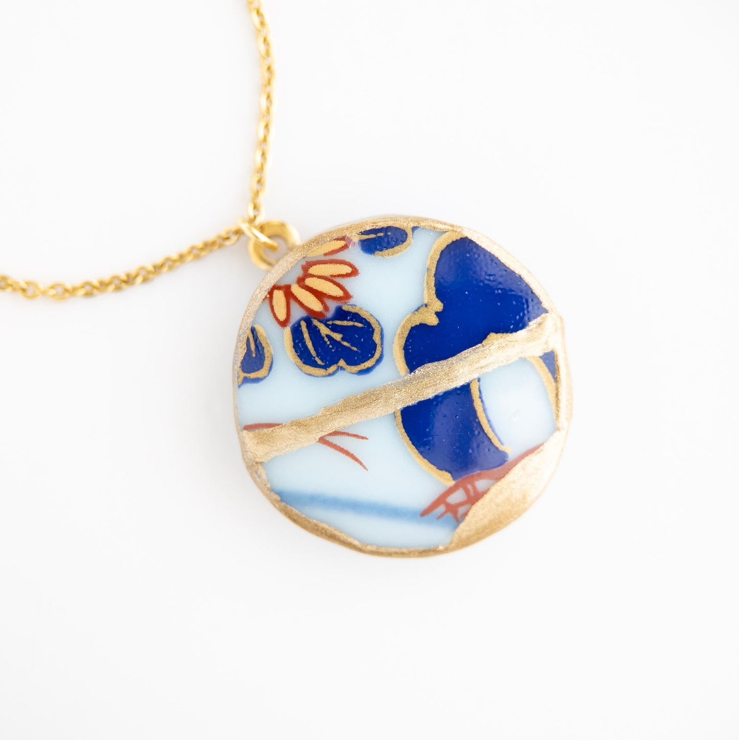 Ware Kintsugi Necklace - White Blue
