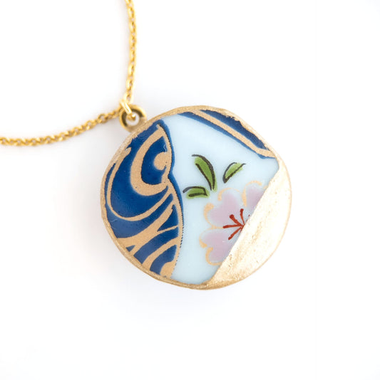 Kake Kintsugi Necklace - Blue White