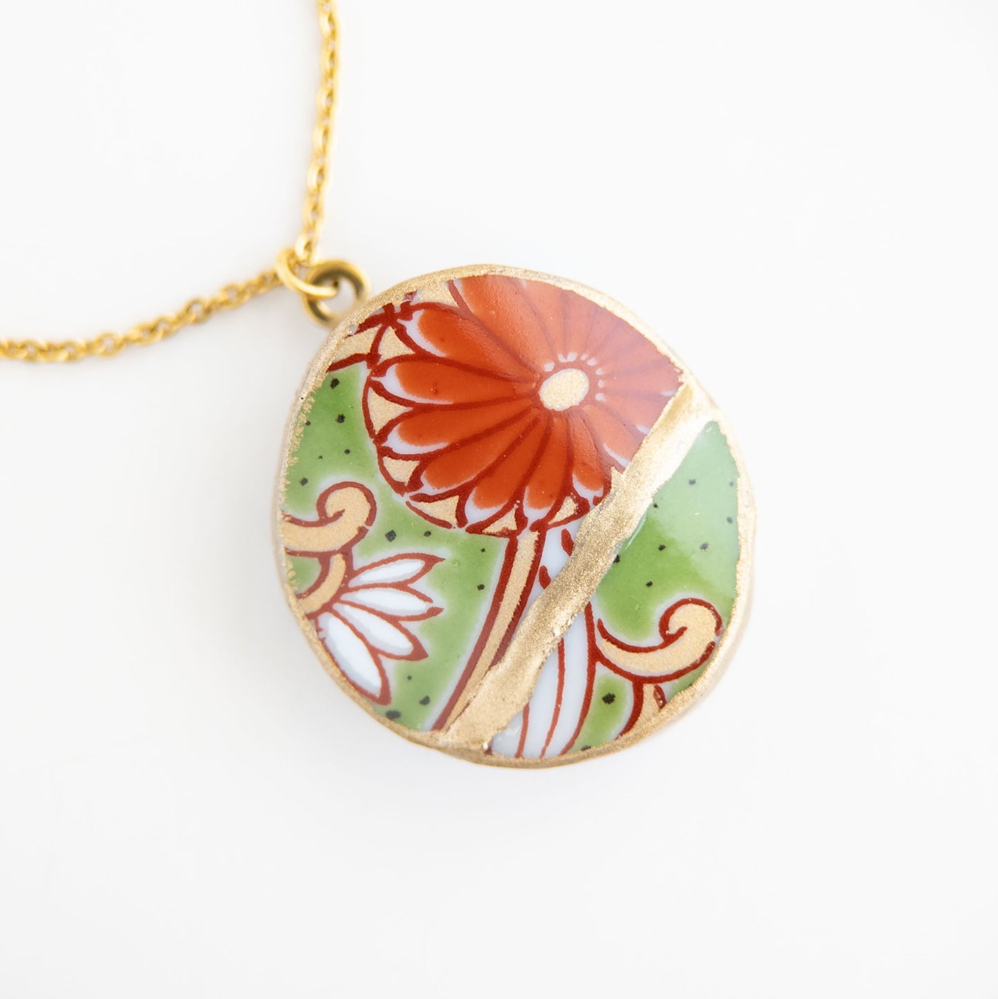 Ware Kintsugi Necklace - Green Red