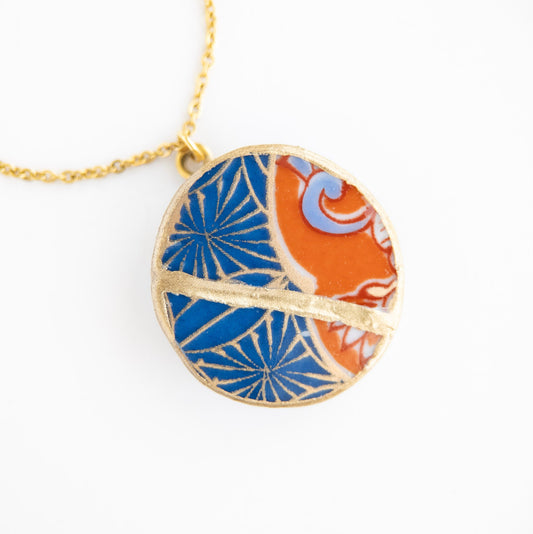 Ware Kintsugi Necklace - Blue Orange