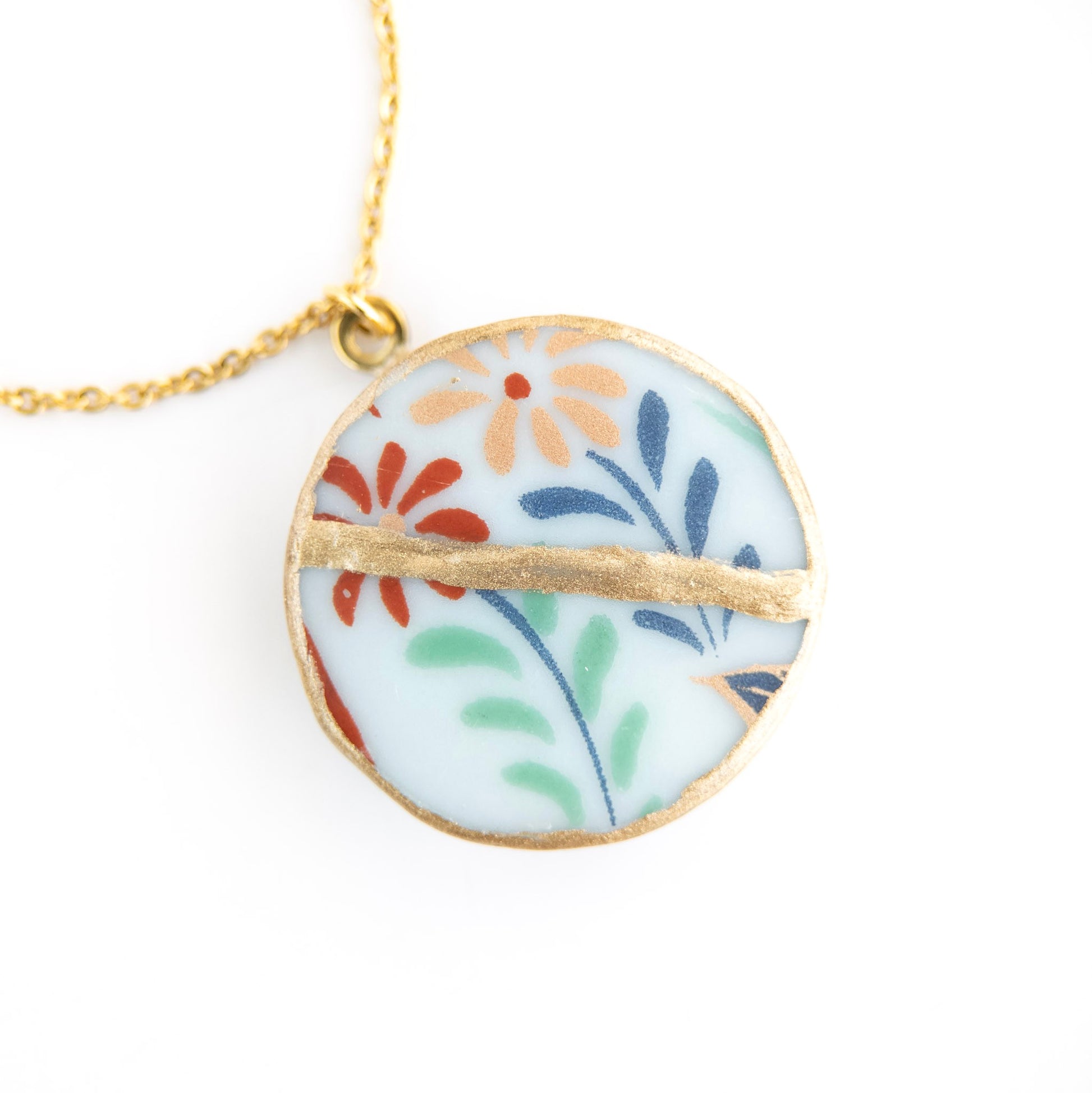 Ware Kintsugi Necklace - White Green