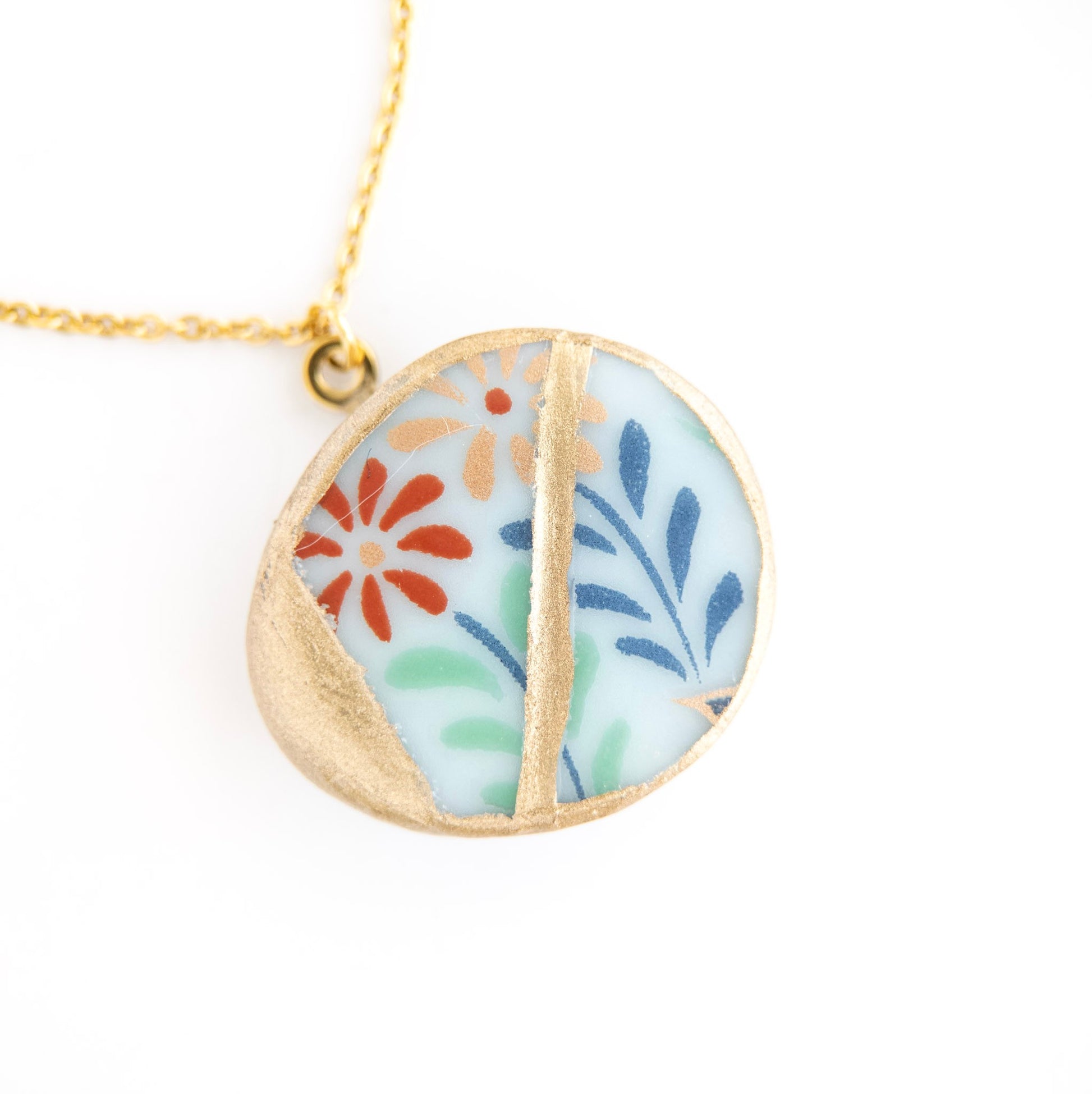 Ware Kintsugi Necklace - White Green