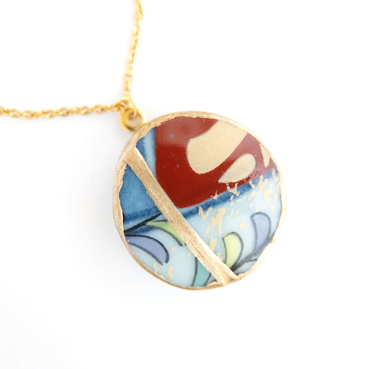 Ware Kintsugi Necklace - Red Blue