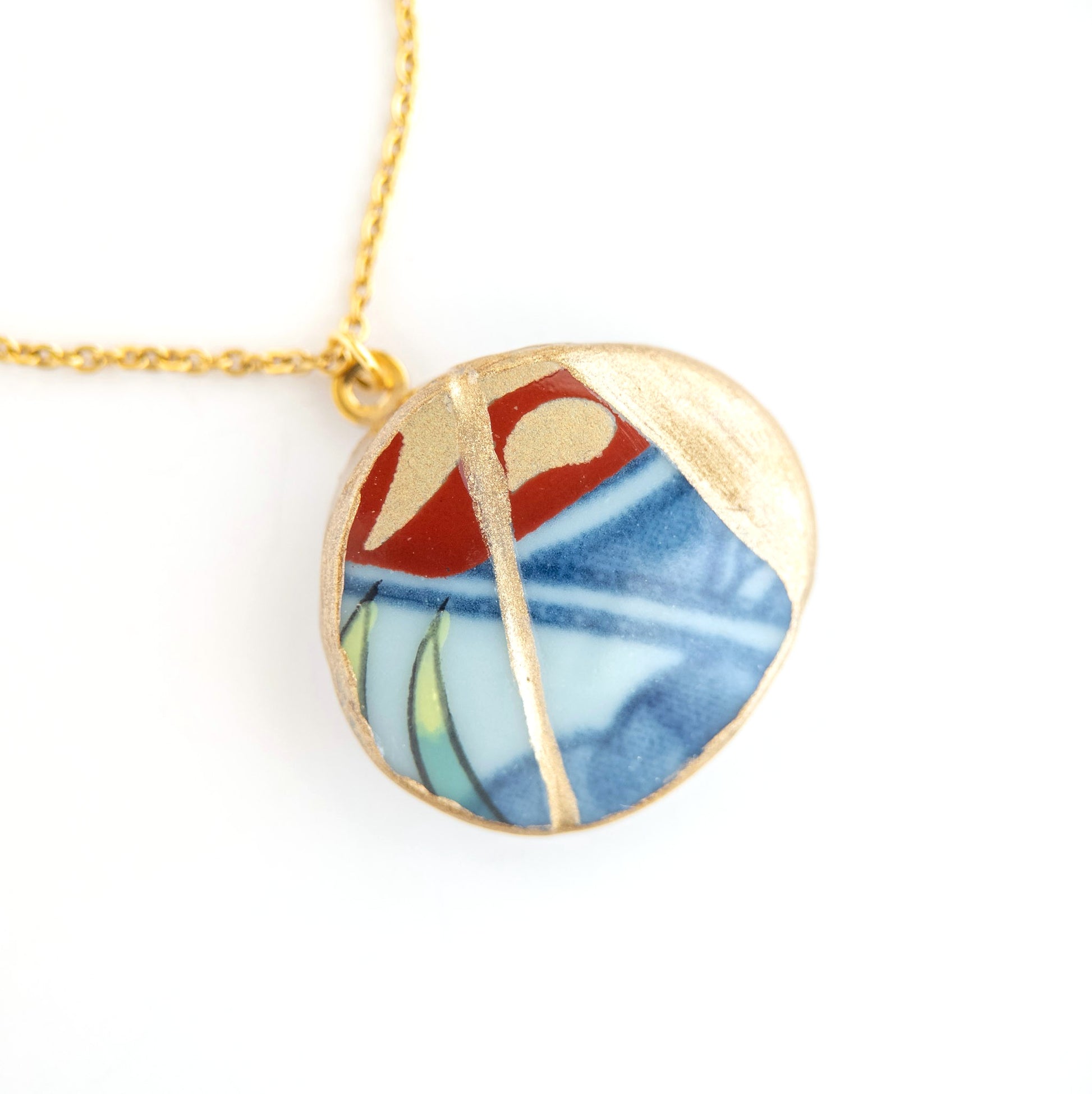 Ware Kintsugi Necklace - Red Blue