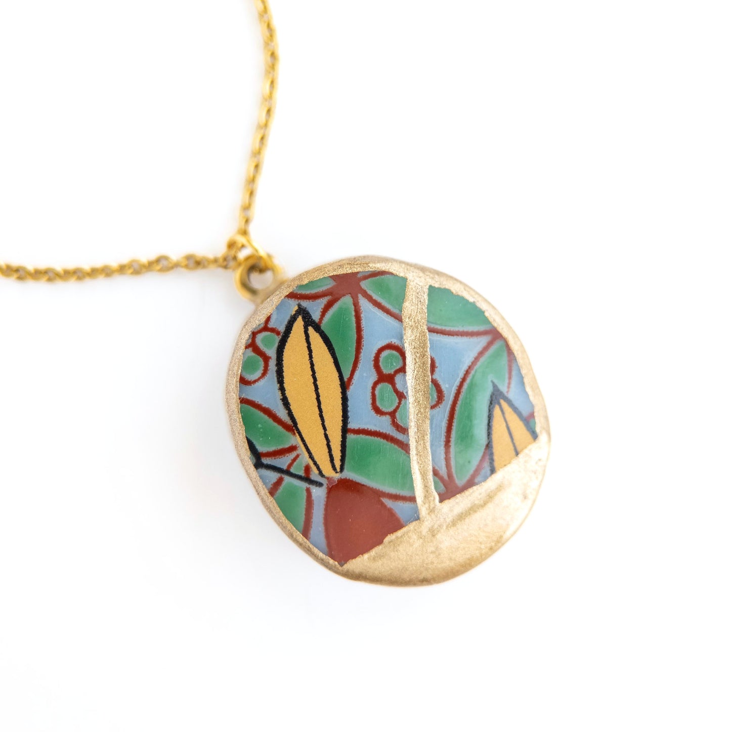 Ware Kintsugi Necklace - Green Purple