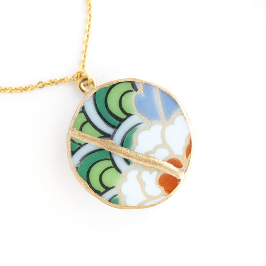 Ware Kintsugi Necklace - Green White