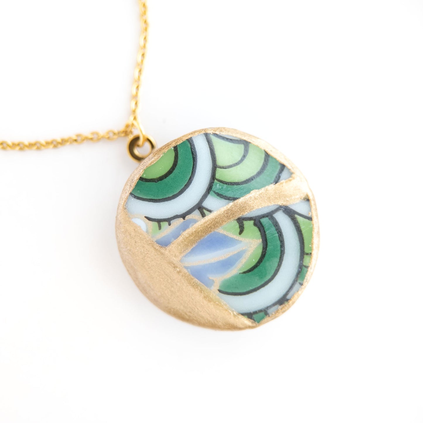 Ware Kintsugi Necklace - Green White