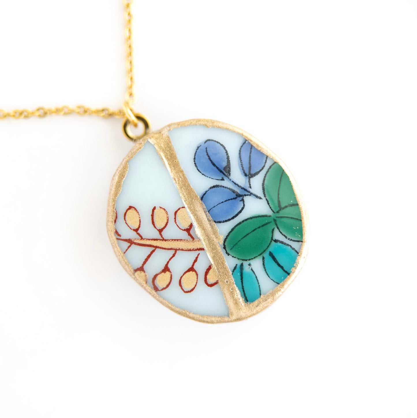 Ware Kintsugi Necklace - White Green