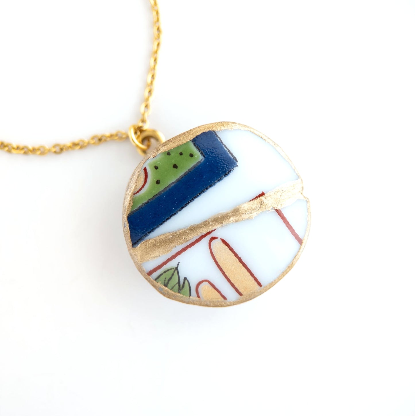 Ware Kintsugi Necklace - Green Blue