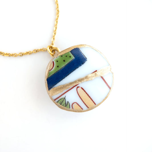 Ware Kintsugi Necklace - Green Blue