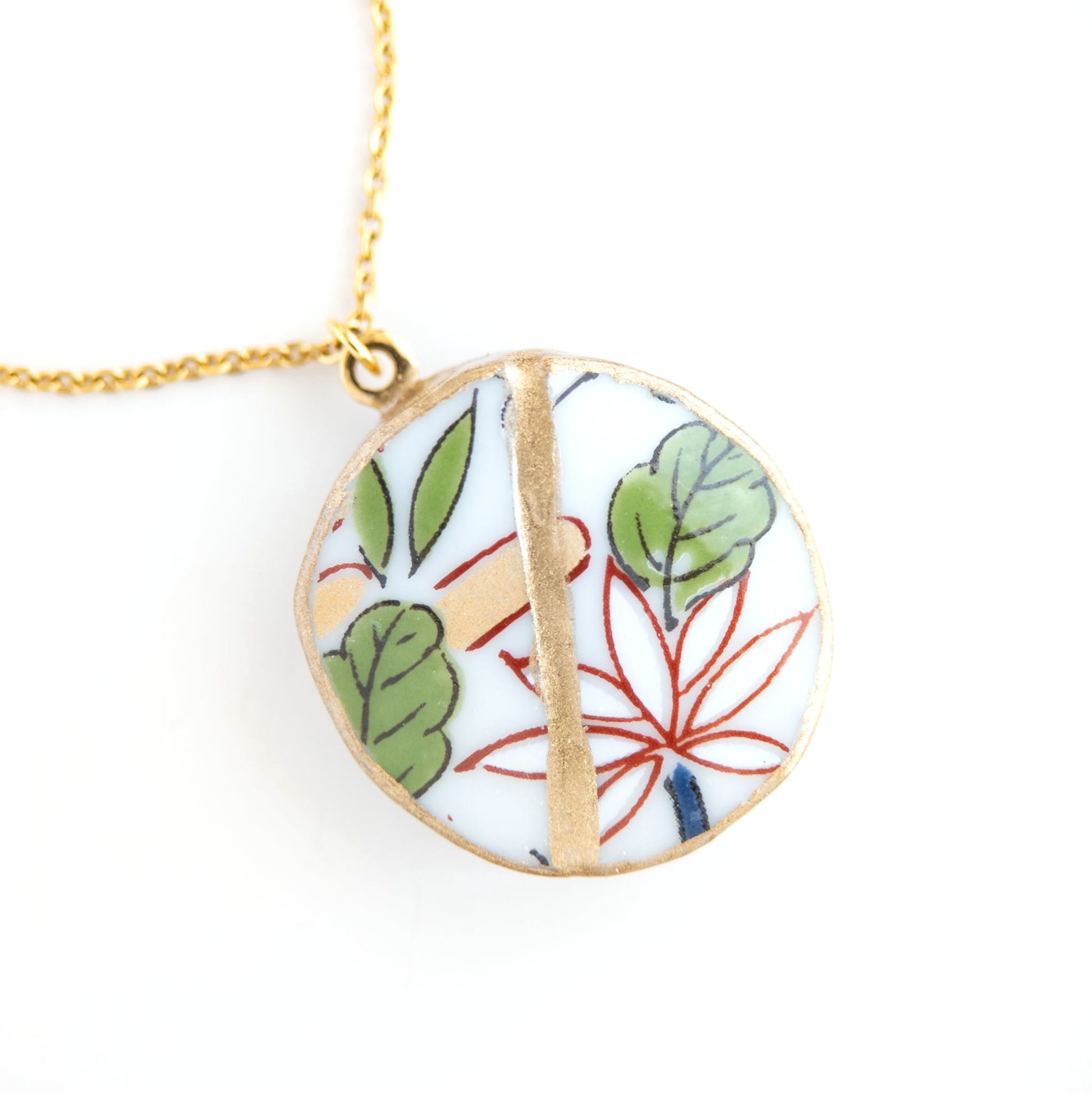 Ware Kintsugi Necklace - White Green