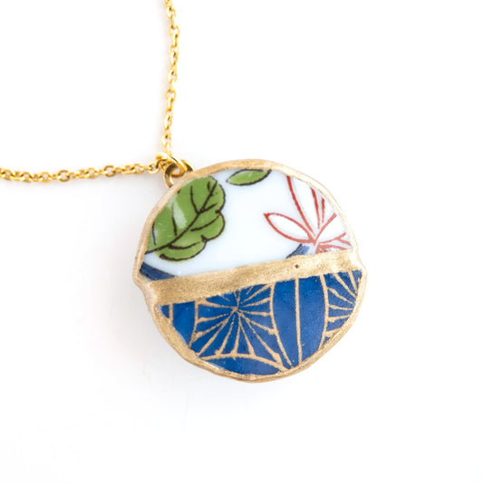 Yobitsugi Kintsugi Necklace - Blue White