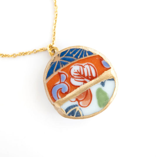 Yobitsugi Kintsugi Necklace - Orange Blue