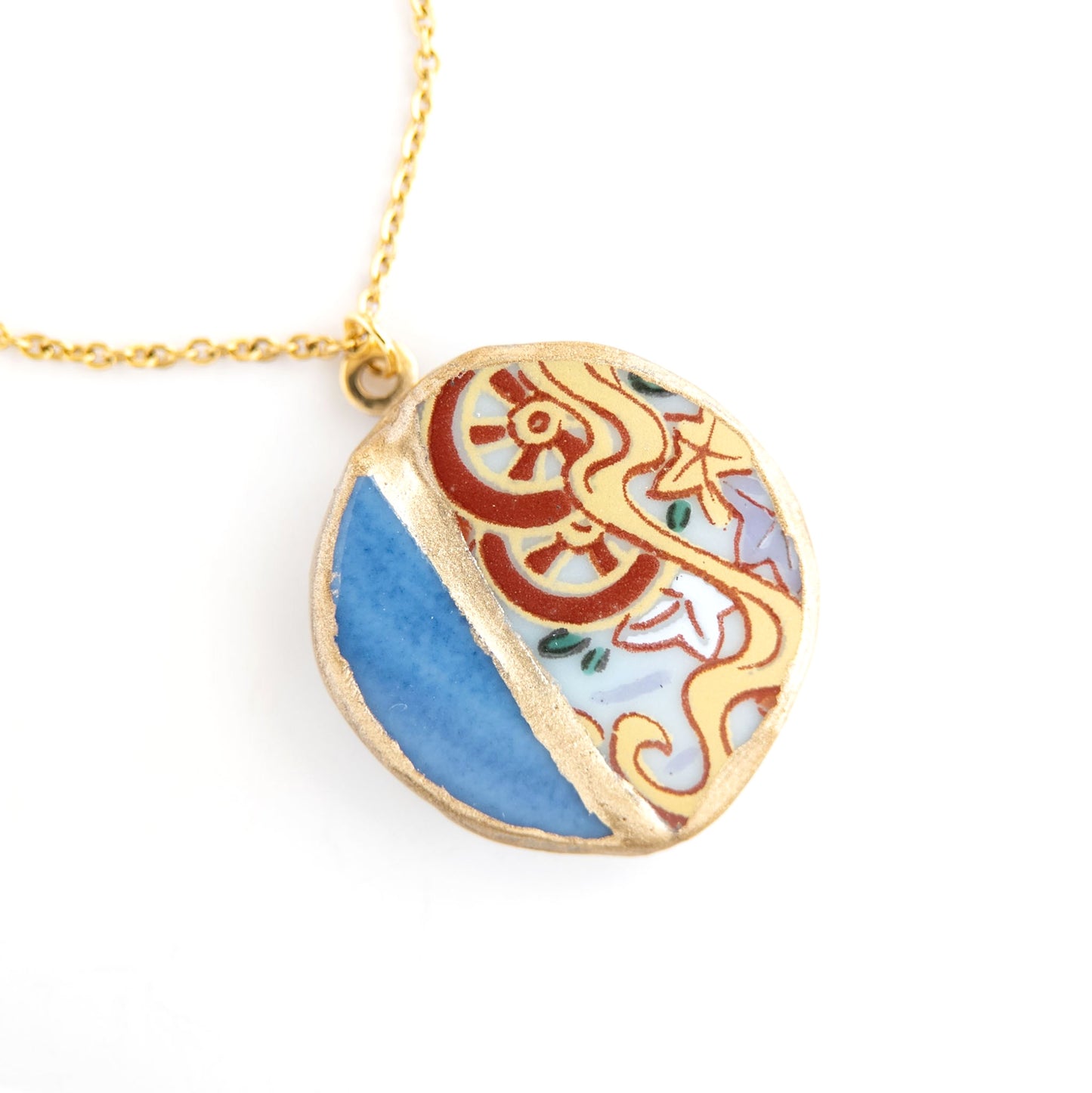 Yobitsugi Kintsugi Necklace - Red Blue