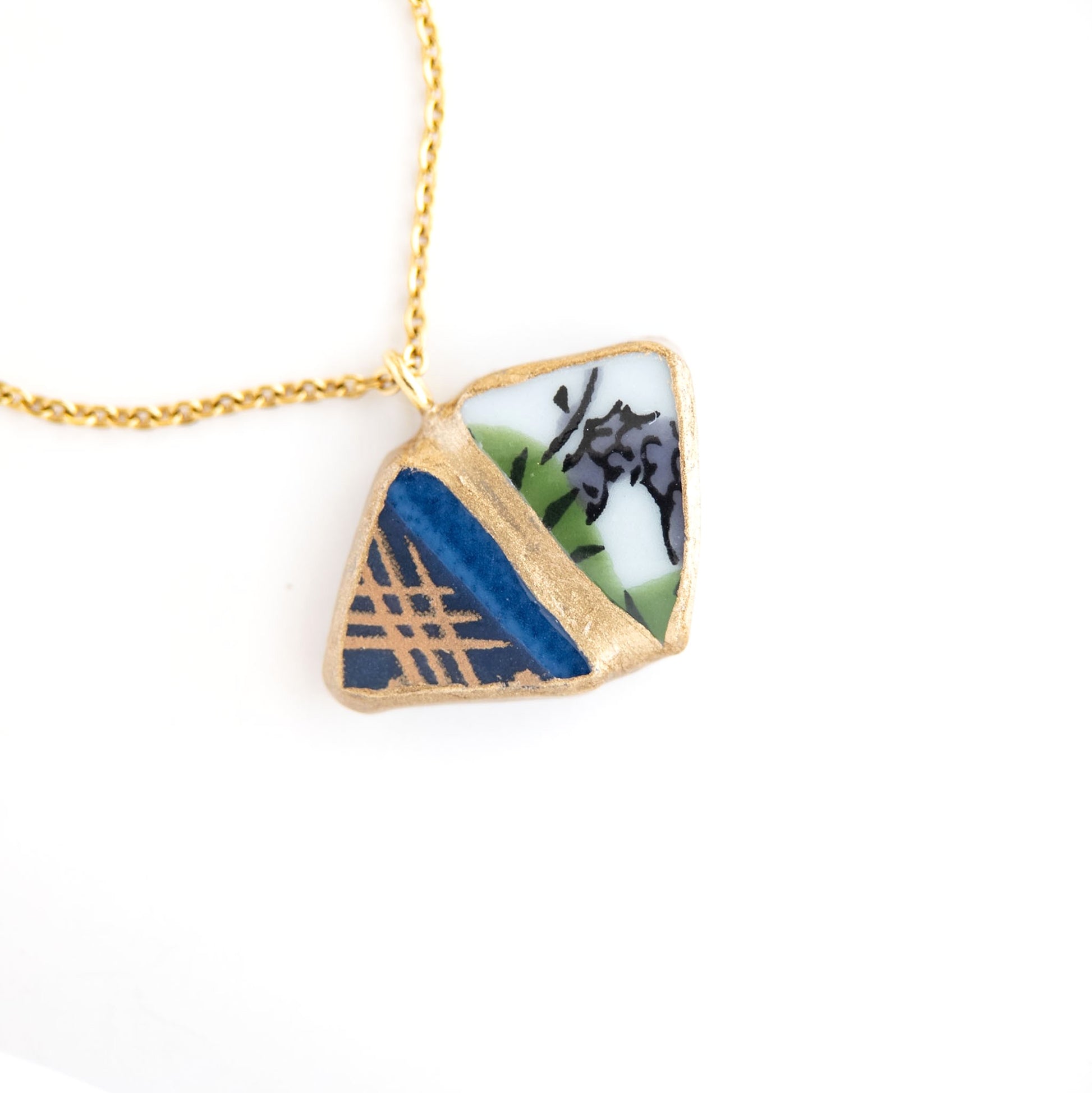 Yobitsugi Kintsugi Necklace - Blue White