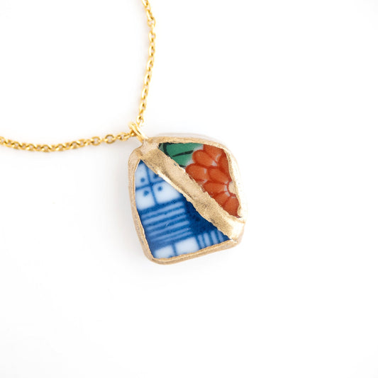 Yobitsugi Kintsugi Necklace - Blue Red