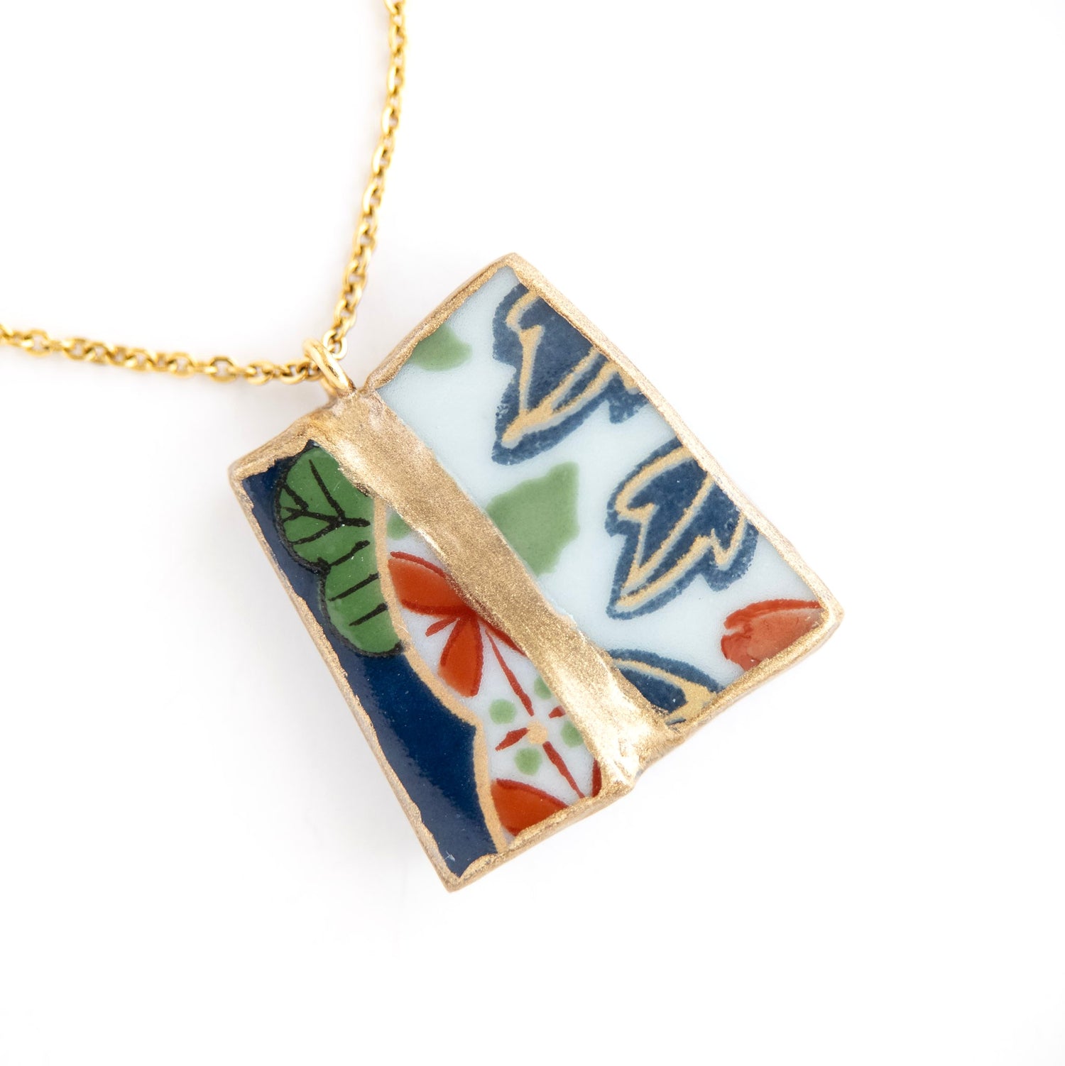 Yobitsugi Kintsugi Necklace - Blue Red