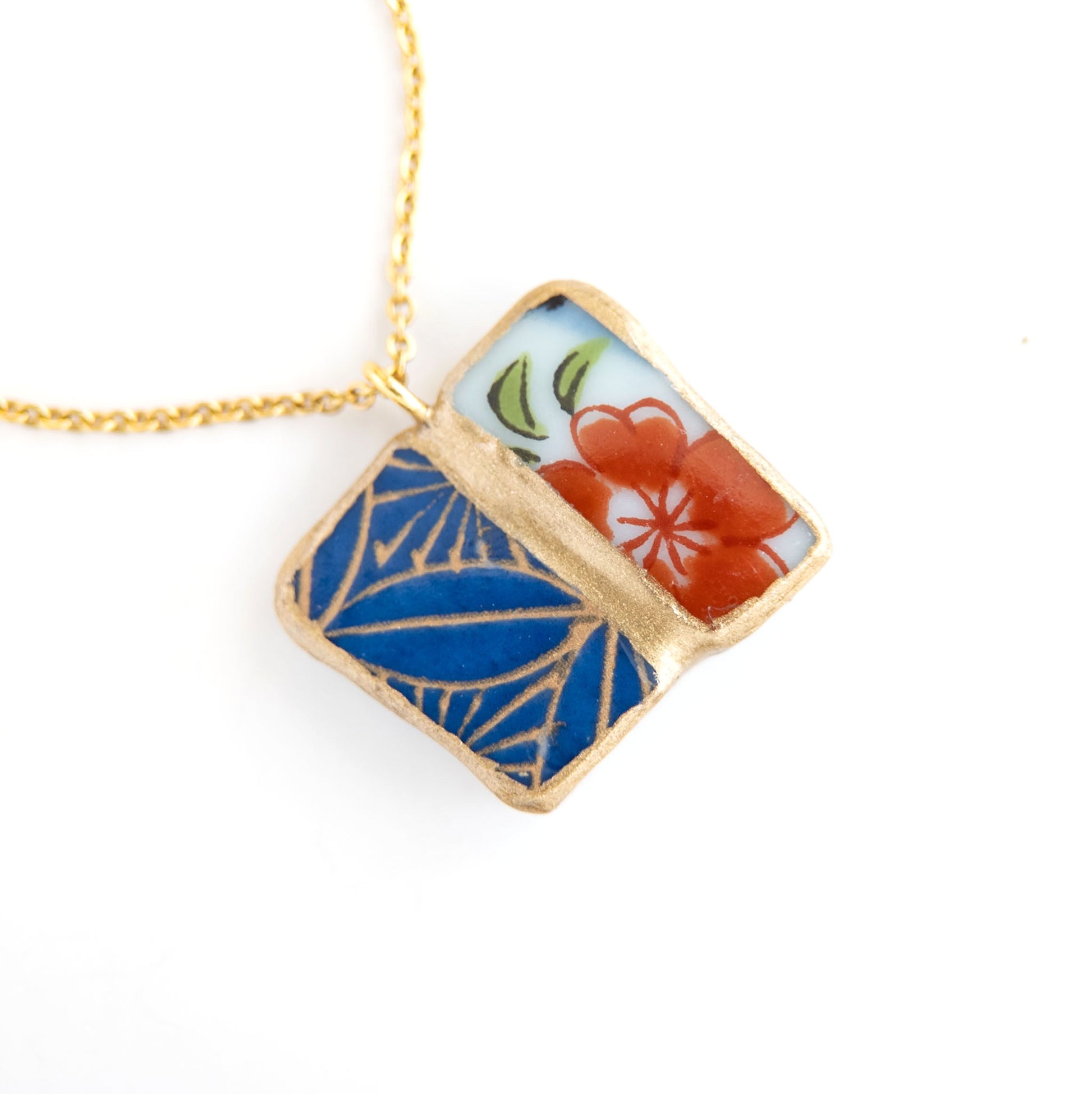Yobitsugi Kintsugi Necklace - Red Blue