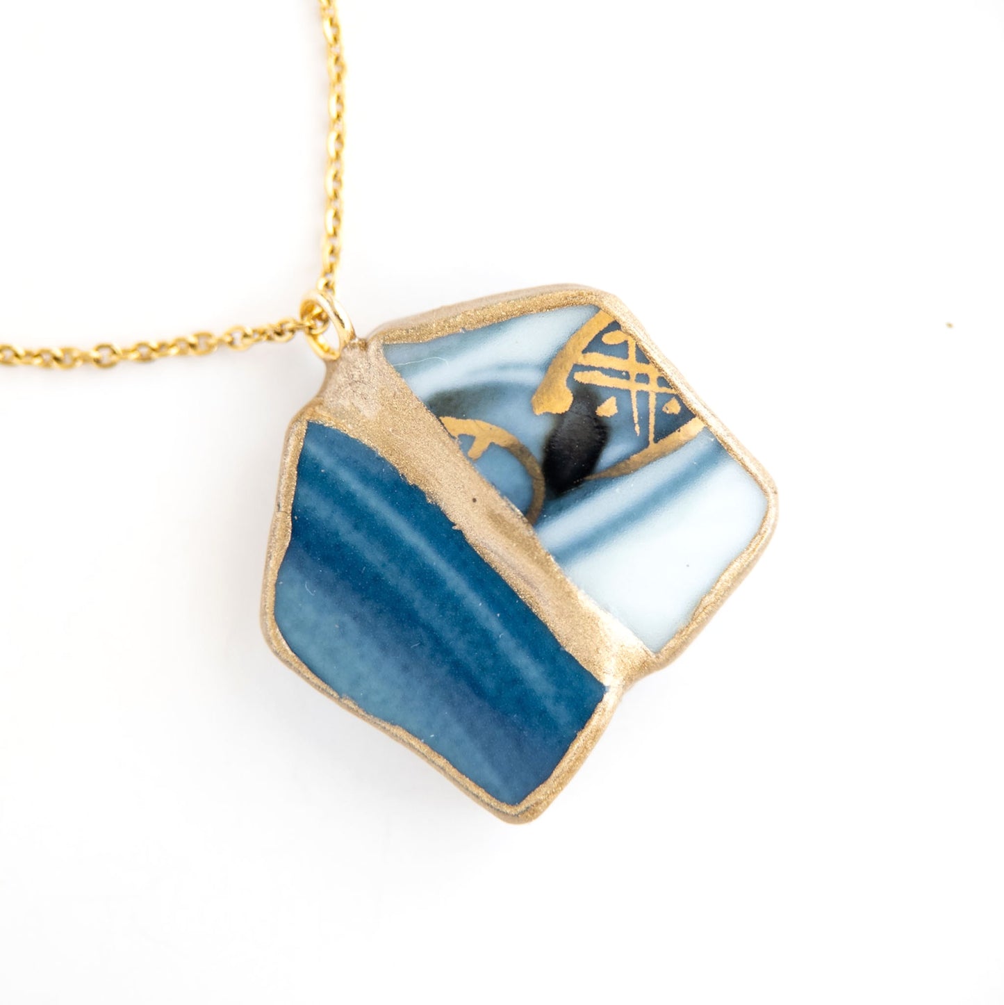 Yobitsugi Kintsugi Necklace - Blue Grey
