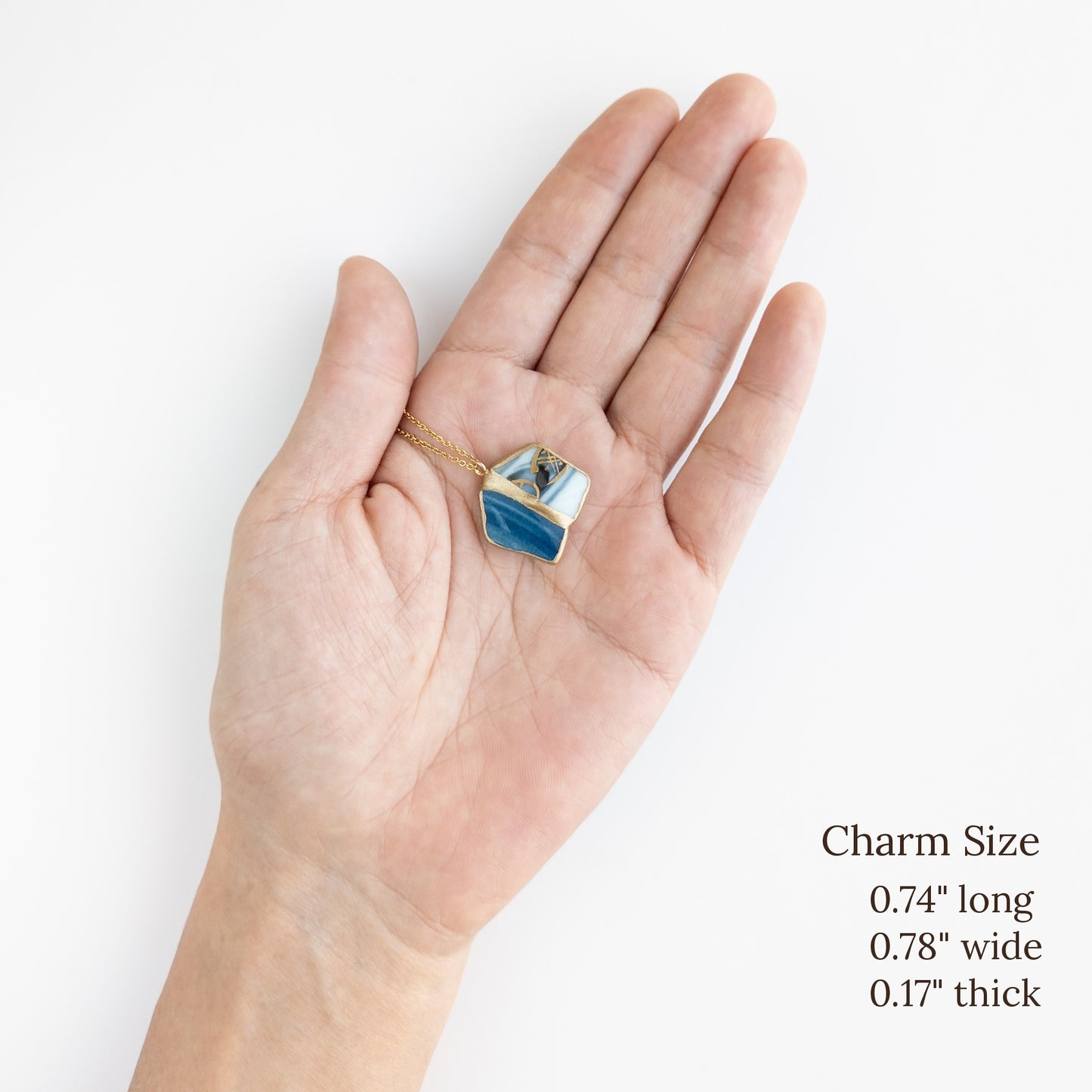 Yobitsugi Kintsugi Necklace - Blue Grey