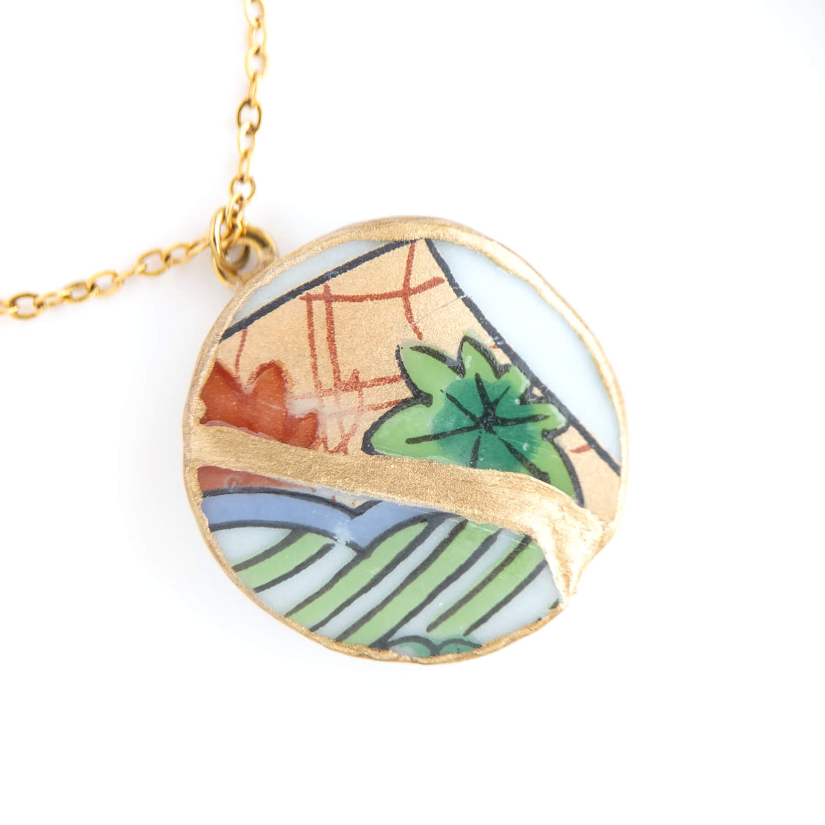 Ware Kintsugi Necklace - Yellow Green