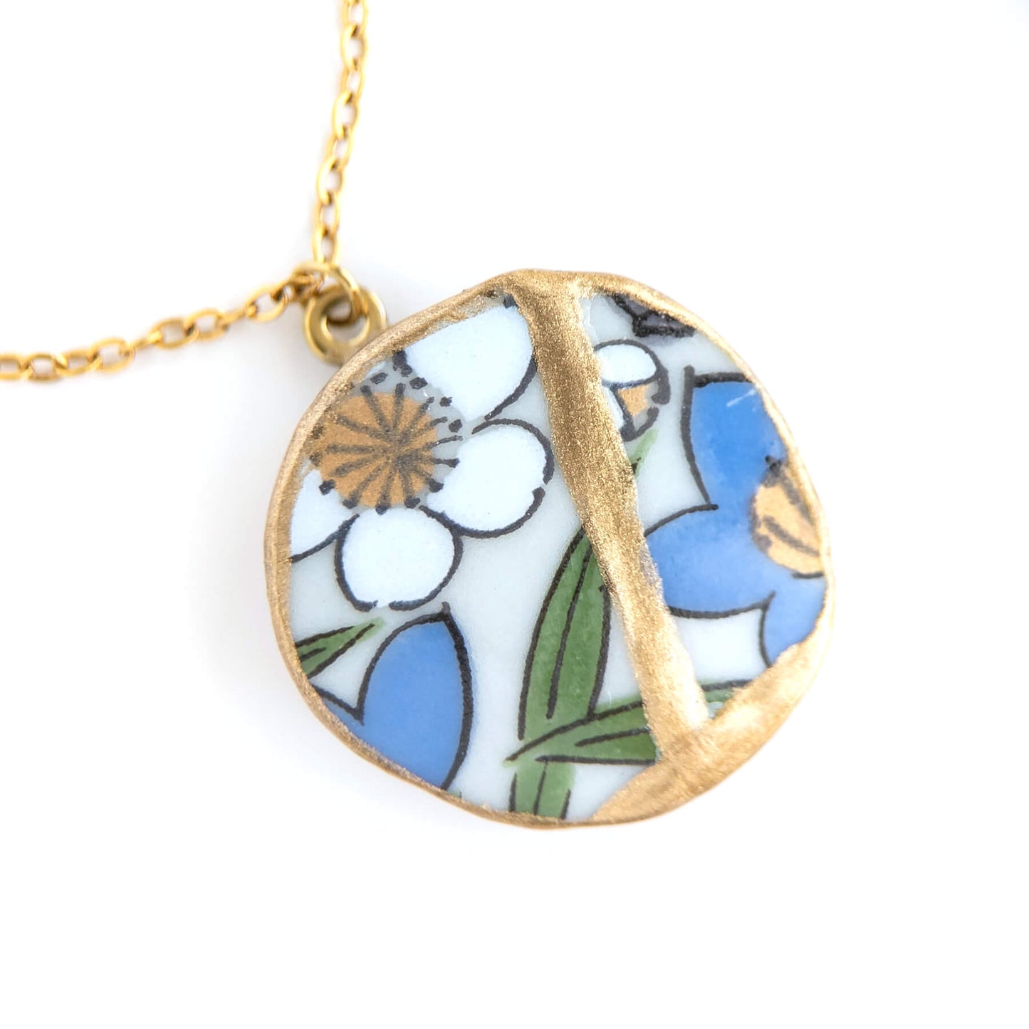 Ware Kintsugi Necklace - White Blue