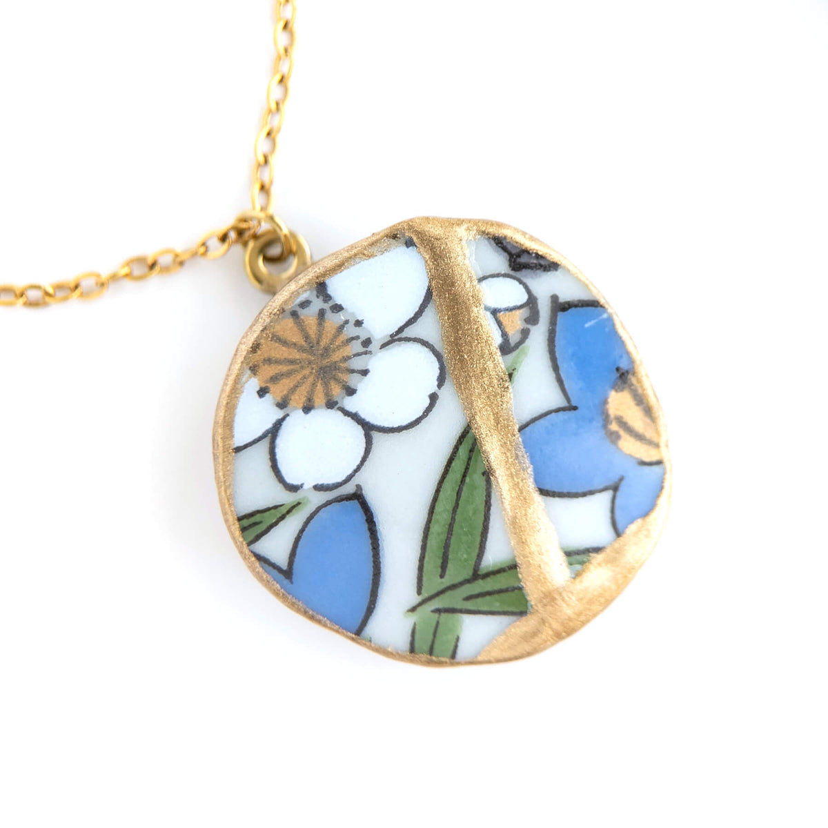 Ware Kintsugi Necklace - White Blue