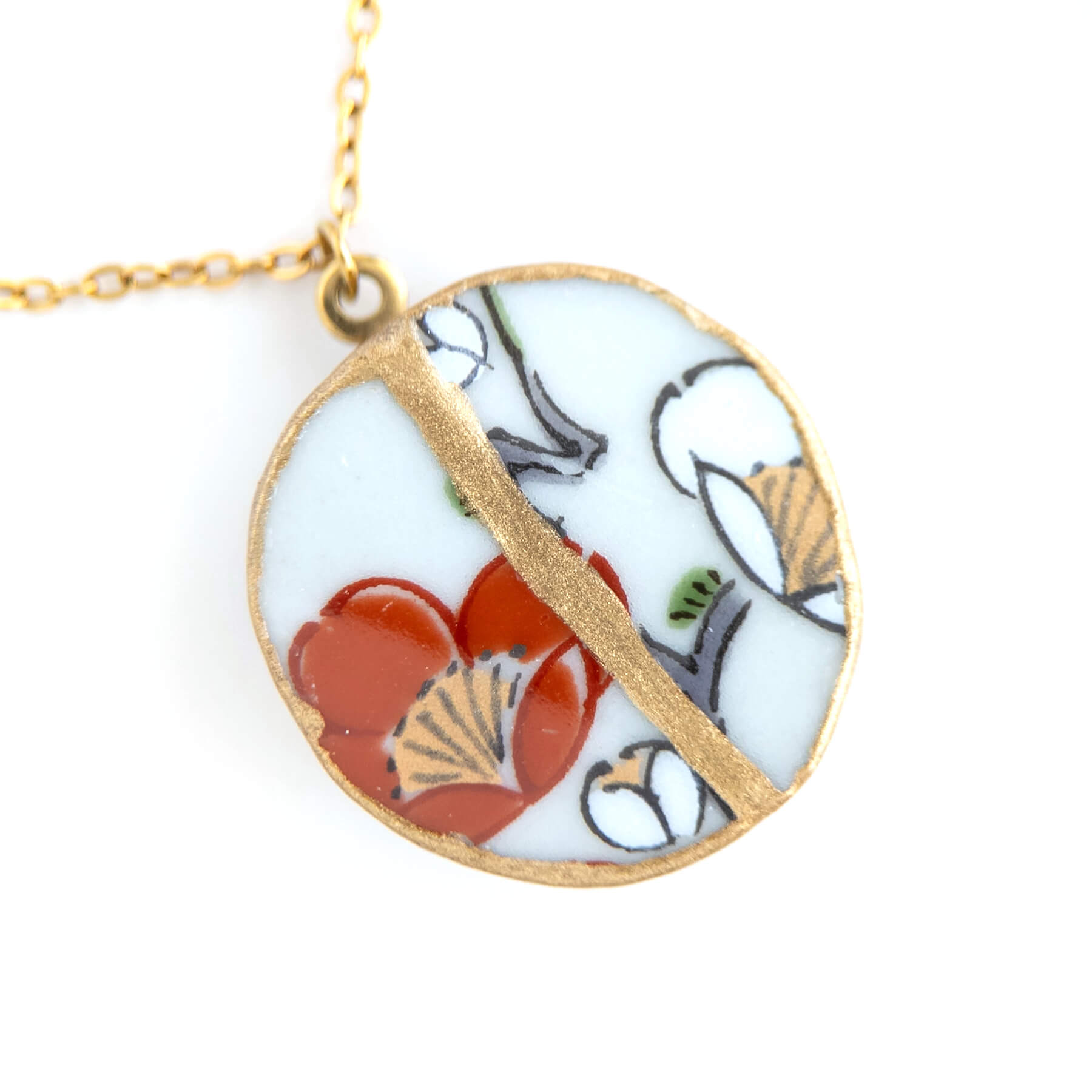 Ware Kintsugi Necklace - White Red