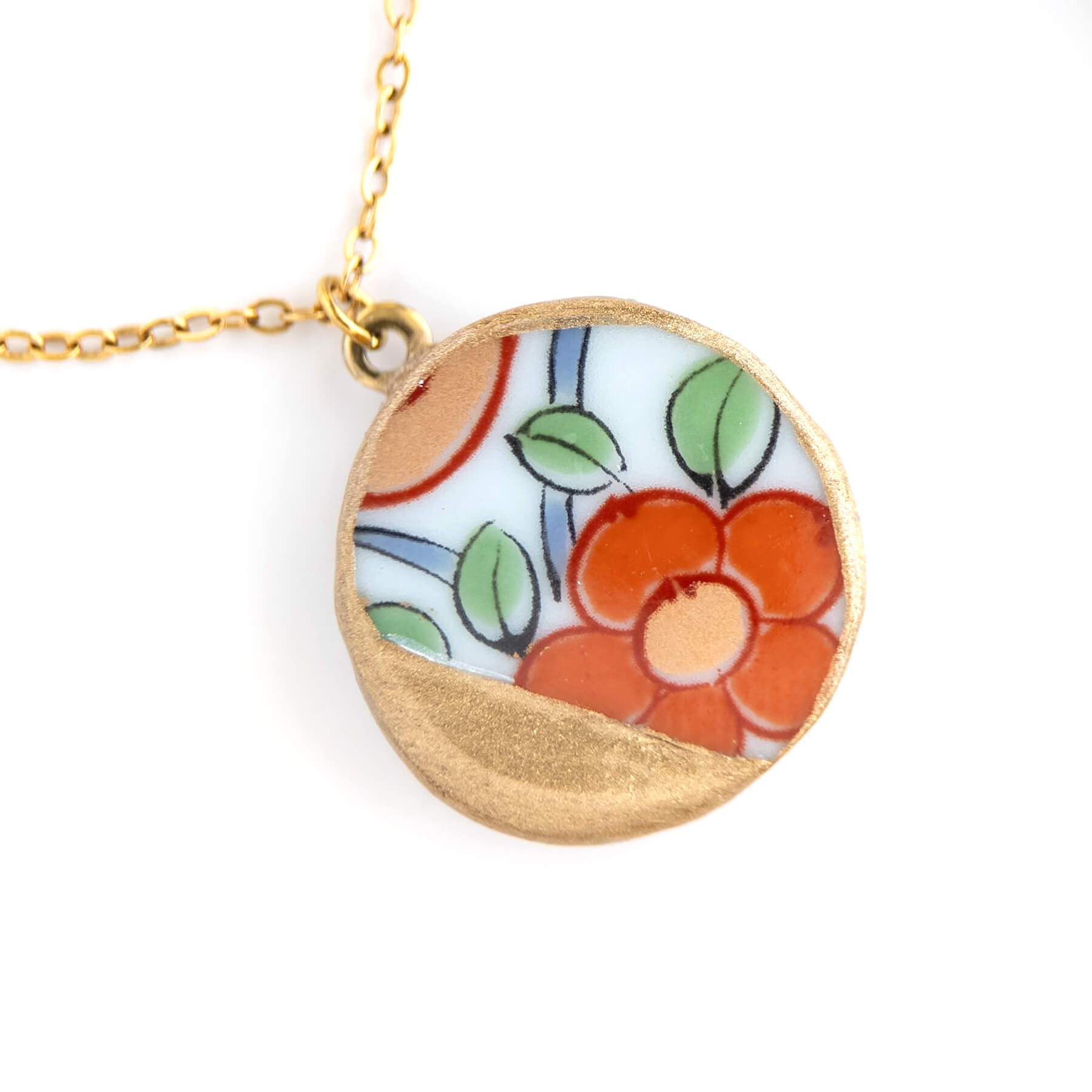 Kake Kintsugi Necklace - Orange Green
