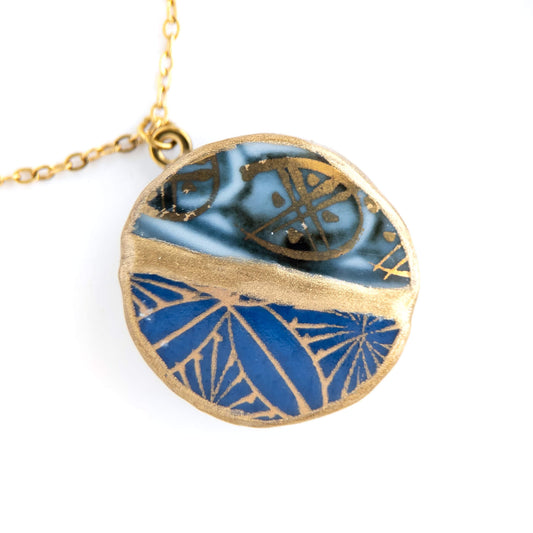Yobitsugi Kintsugi Necklace - Blue Grey