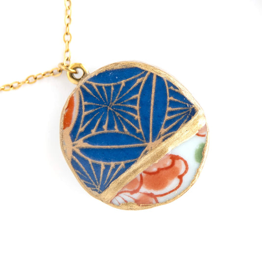 Yobitsugi Kintsugi Necklace - Blue Red