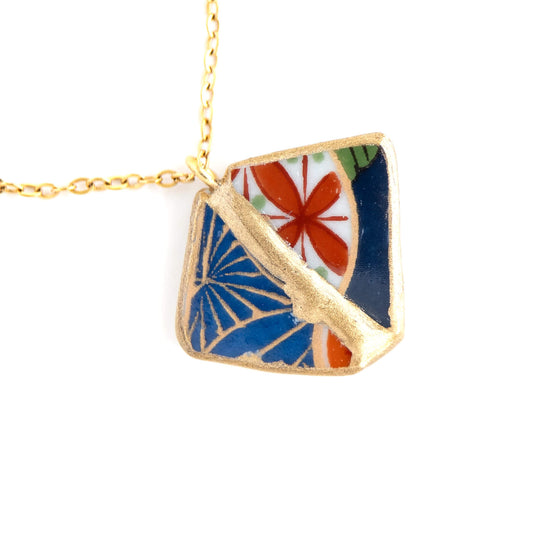 Yobitsugi Kintsugi Necklace - Blue Red