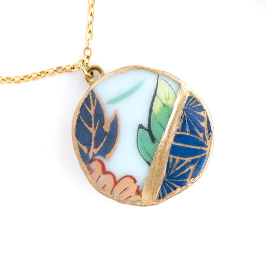 Yobitsugi Kintsugi Necklace - Blue White