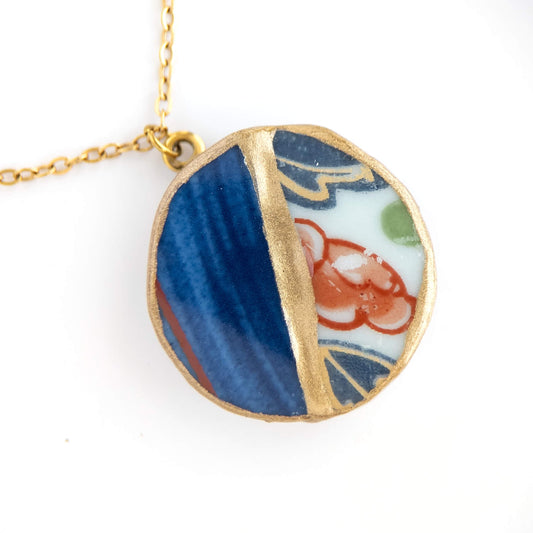 Yobitsugi Kintsugi Necklace - Blue Red