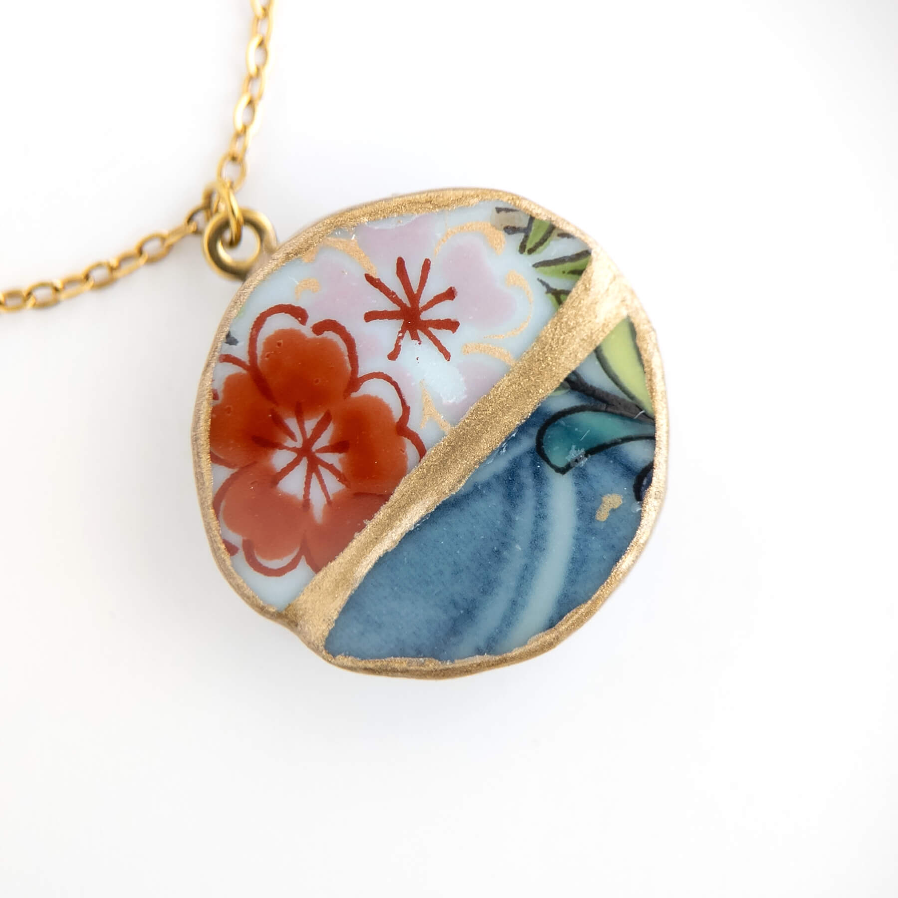 Yobitsugi Kintsugi Necklace - Red Blue
