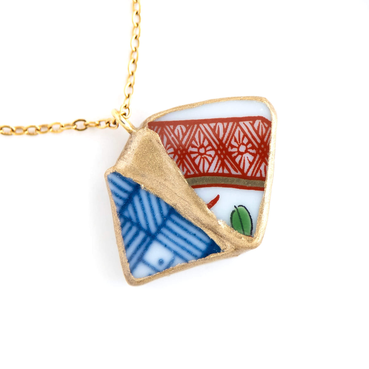 Yobitsugi Kintsugi Necklace - Red Blue