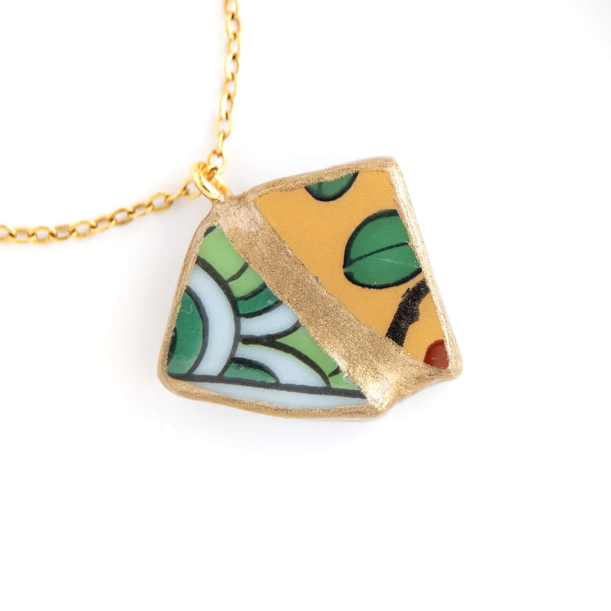 Yobitsugi Kintsugi Necklace - Yellow Green
