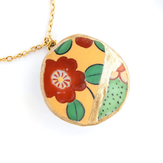 Yobitsugi Kintsugi Necklace - Yellow Green