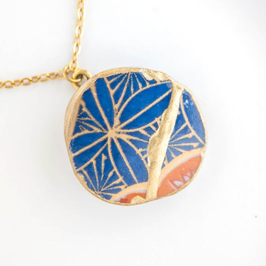 Ware Kintsugi Necklace - Blue Orange
