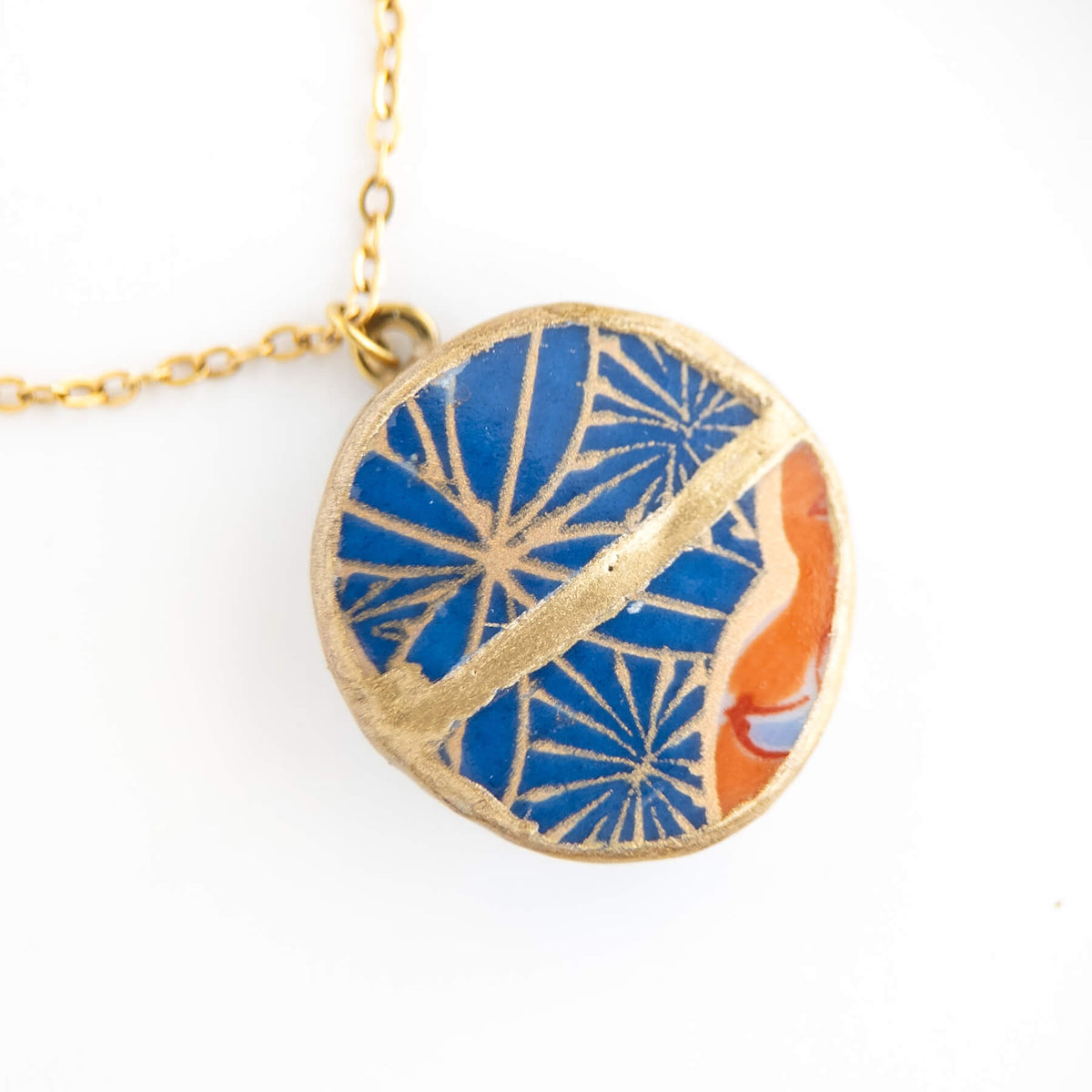 Ware Kintsugi Necklace - Blue Orange