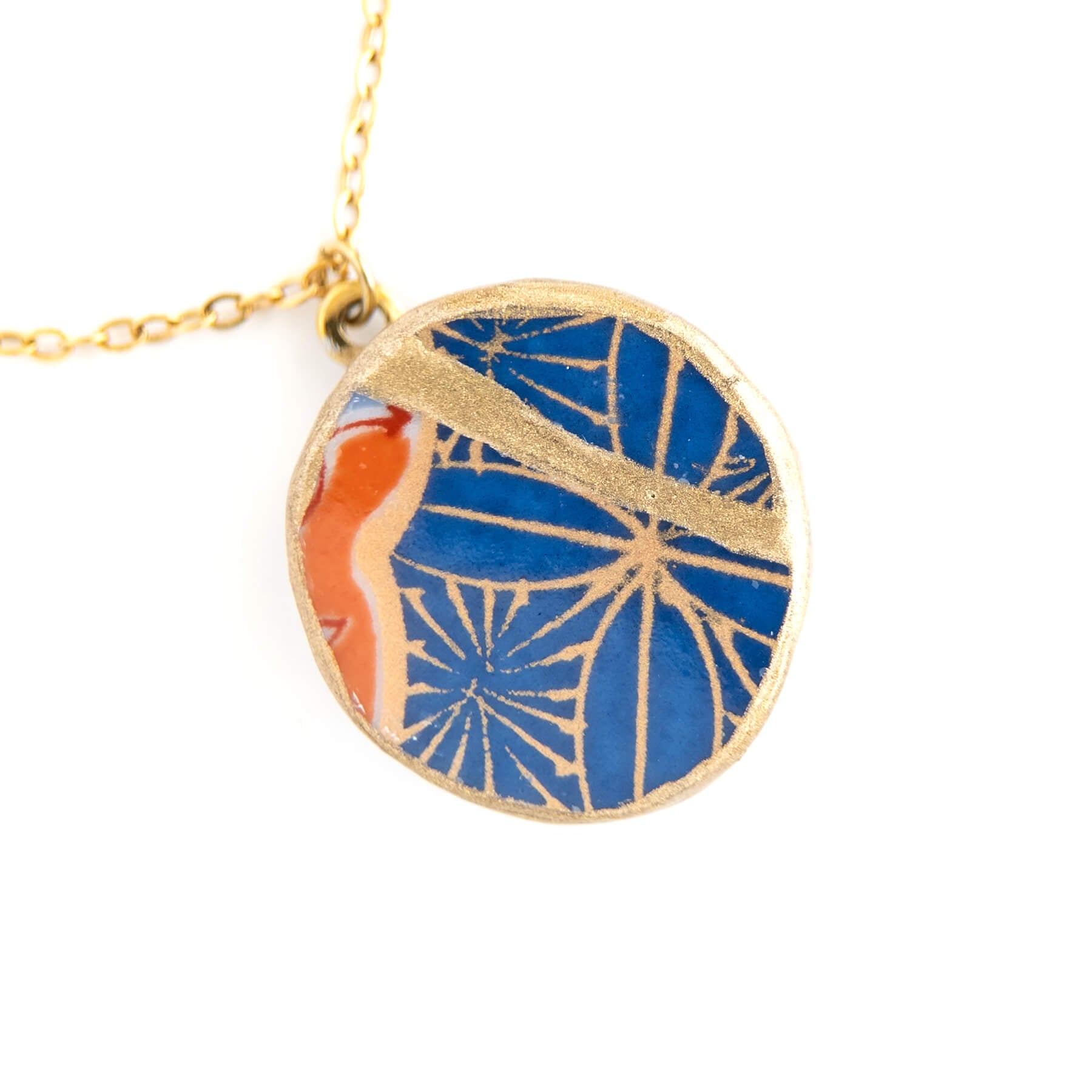 Ware Kintsugi Necklace - Blue Orange