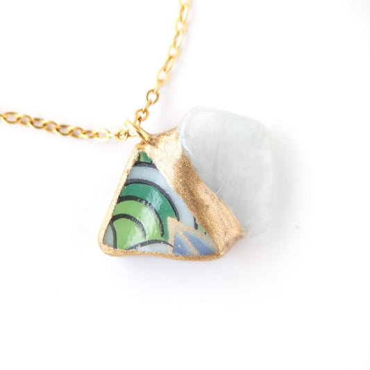 Jadeite Kintsugi Necklace - Green