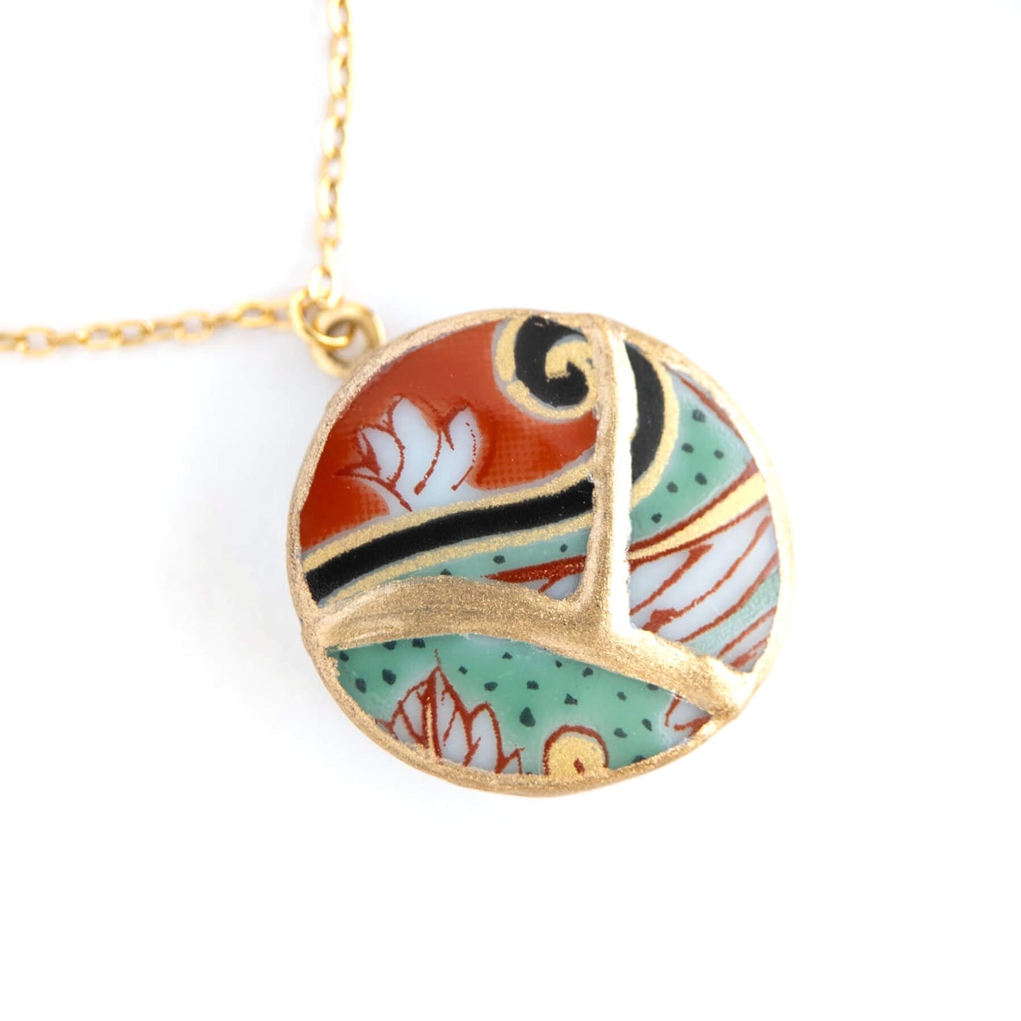 Ware Kintsugi Necklace - Green Red