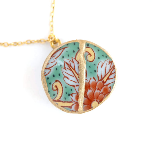 Ware Kintsugi Necklace - Green Red