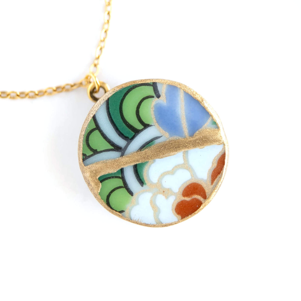 Ware Kintsugi Necklace - Green White