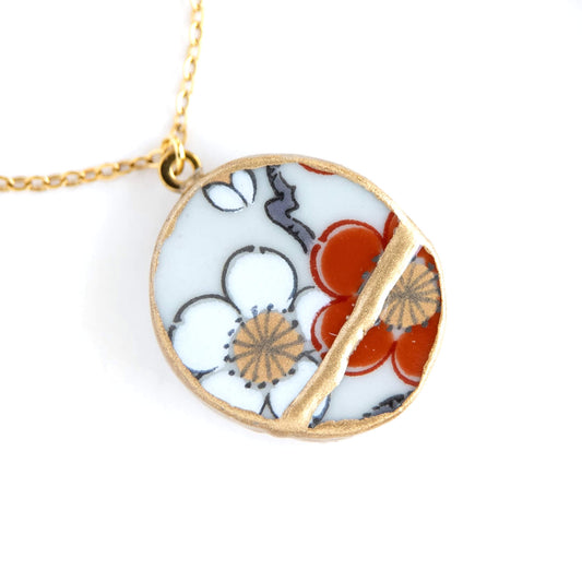 Ware Kintsugi Necklace - White Red