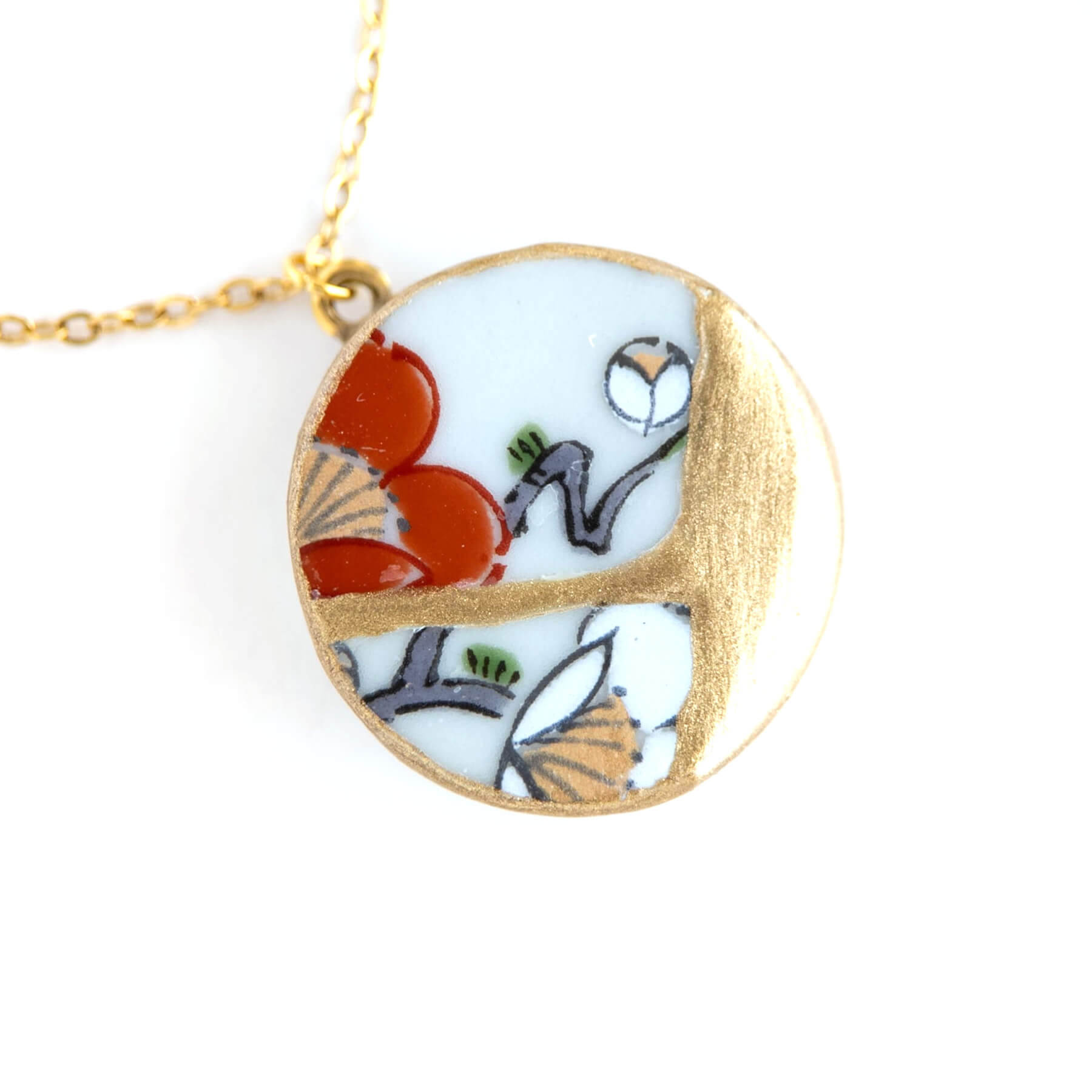Ware Kintsugi Necklace - White Red